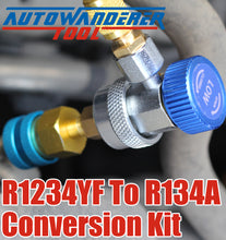Load image into Gallery viewer, AutoWanderer Tool R1234yf Quick Couplers Kit R1234YF to R134a Conversion Adapters for R1234yf Air Conditioning Systems Evacuation Recharging