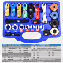 Load image into Gallery viewer, Fuel Line Disconnect Tool Set & Master Quick Disconnect Tool Kit for AC Fuel Line Transmission Oil Cooler Line Disconnects Compatible with Most Ford Chevy GM Models Blue