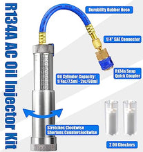 Load image into Gallery viewer, AutoWanderer Tool AC Oil Dye Injector Kit for R134a Refrigerant System with 1/4" SAE Connector and Snap Quick Coupler 2 Oil Checkers 2oz Measuring Cup