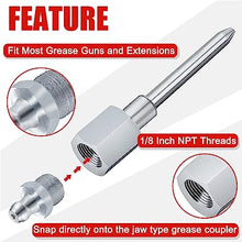 Load image into Gallery viewer, AutoWanderer Tool Grease Gun Needle Tip Narrow Grease Needle Nozzle Adapter, Needle Grease Fittings with 1/8 inch NPT Threads
