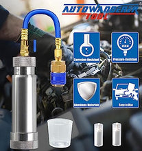 Load image into Gallery viewer, AutoWanderer Tool AC Oil Dye Injector Kit for R134a Refrigerant System with 1/4" SAE Connector and Snap Quick Coupler 2 Oil Checkers 2oz Measuring Cup
