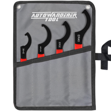 Load image into Gallery viewer, AutoWanderer Tool 4pcs Coilover Spanner Wrench Set Adjustable Shock Wrench Heavy Duty Steel C Spanner for Most Coil Overs Shocks Adjustment and Suspension System,Black