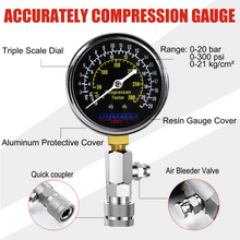 Load image into Gallery viewer, AutoWanderer Tool Engine Compression Tester Automotive, 8Pcs Fuel Pressure Gauge Set with Adapter for Small Engines, Cylinder Leak Down Tester for Petrol Gas Engine