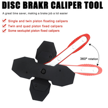 Load image into Gallery viewer, AutoWanderer Tool Brake Caliper Compression Tool, Car Ratcheting Brake Spreader Caliper Pistion Press Tool for Single Twin Quad Piston Disc Brake, Red