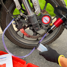 Load image into Gallery viewer, Brake Bleeder Kit One Person Hand Vacuum Pump Automotive Tester One-Man Brake Clutch Fluid Extractor Master Cylinder Bleeder Kit with Adapters Case,Red