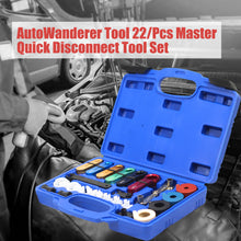 Load image into Gallery viewer, AutoWanderer Tool 22PCS Master Quick Disconnect Tools for Automotive AC Fuel Line Transmission Oil Cooler Line Disconnects,Include Scissor Remover,Compatible with Most Ford Chevy GM Models, Blue