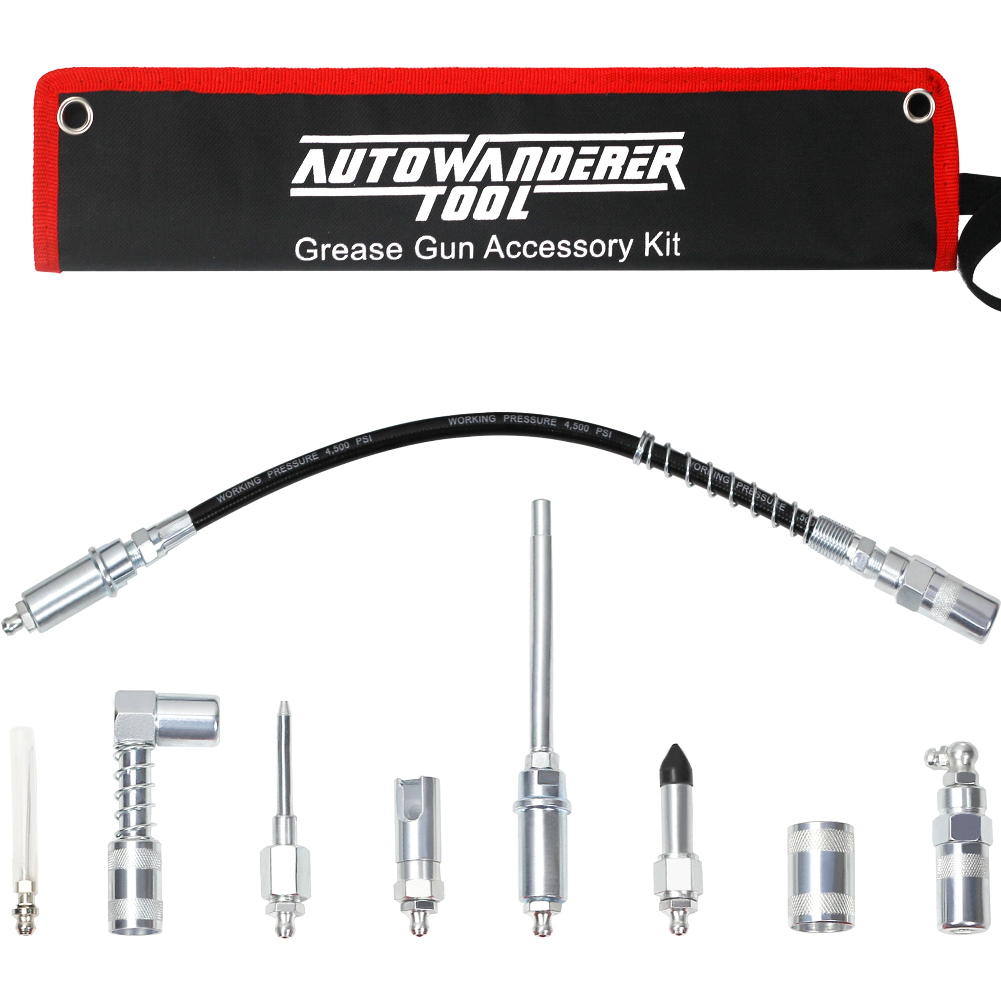 AutoWanderer Tool Grease Gun Tip | 9-Piece Grease Coupler Kit Quick Co ...