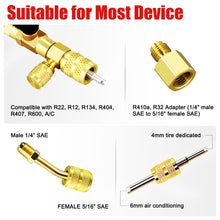 Load image into Gallery viewer, Valve Core Removal Tool HVAC, AC Schrader Valve Tool, R410A Mini Split Adapter SAE 1/4 &amp; 5/16 Port, Valve Core Remover 20pcs Valve Cores with 10pcs Brass Nuts
