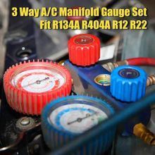 Load image into Gallery viewer, R134a AC Gauge 3 Way A/C Manifold Gauge Set Air Conditioning Manifold Charging for R134A by Autowanderer Tool
