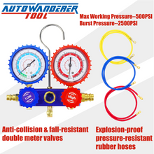 Load image into Gallery viewer, R134a AC Gauge 3 Way A/C Manifold Gauge Set Air Conditioning Manifold Charging for R134A by Autowanderer Tool
