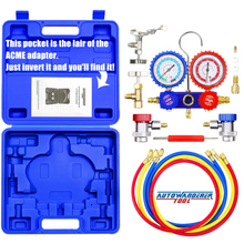 Load image into Gallery viewer, R134a AC Gauge 3 Way A/C Manifold Gauge Set Air Conditioning Manifold Charging for R134A by Autowanderer Tool
